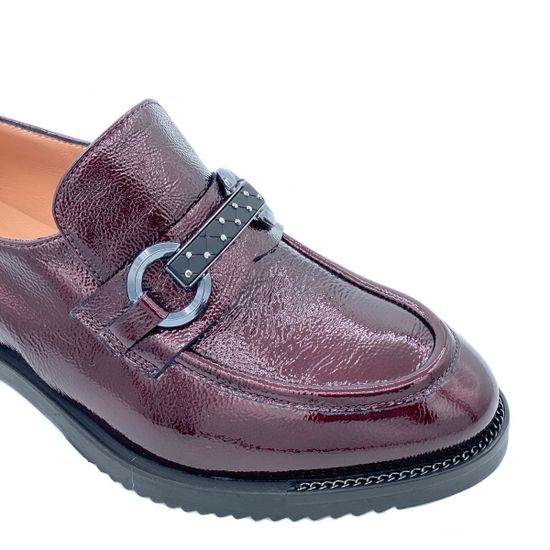 Лоферы Donna Soft бордовые лаковые демисезонные - фото 6, 
