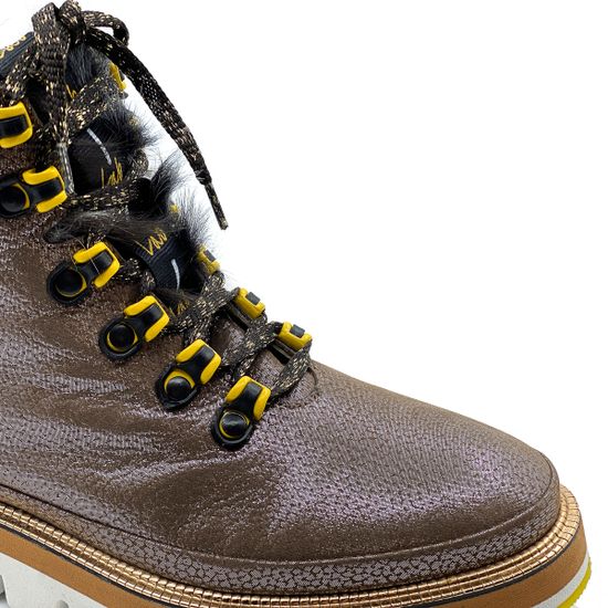 Ботинки женские Lab Milano бежевые МЕХ - фото 6, A21126-2 LAB