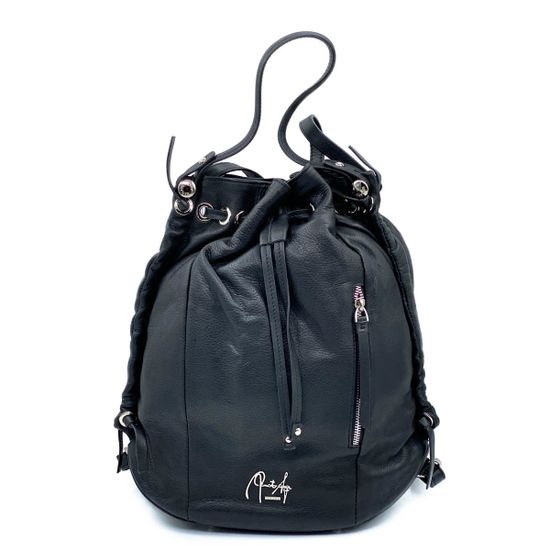 Сумка-рюкзак Renato Angi черная кожаная - фото 1, 