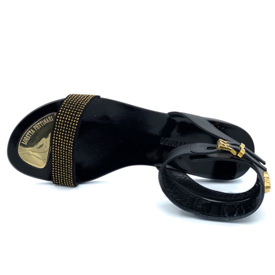 Босоножки Loretta Pettinari черные кожаные - фото 5, 4735 LP