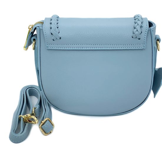 Клатч Di Gregorio голубой кожаный - фото 3, 