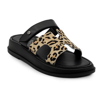 Сабо женские CVCOVER бежевые кожаные принт &quot;леопард&quot; - фото 2, 1623-28 COV LEO BEIGE