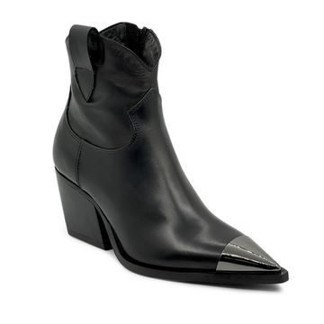 Ботильоны казаки MIMMU черные кожаные демисезонные - фото 2, M860M1 MIM NERO