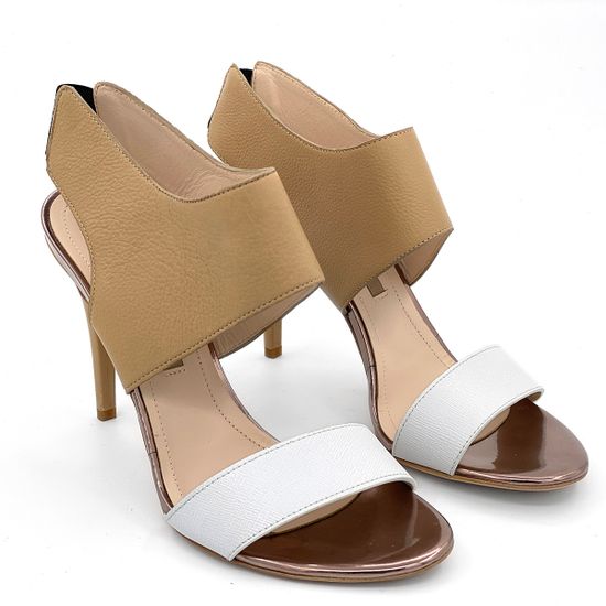 Босоножки Renzi кожаные бело-бежевые - фото 7, 501500 RZ