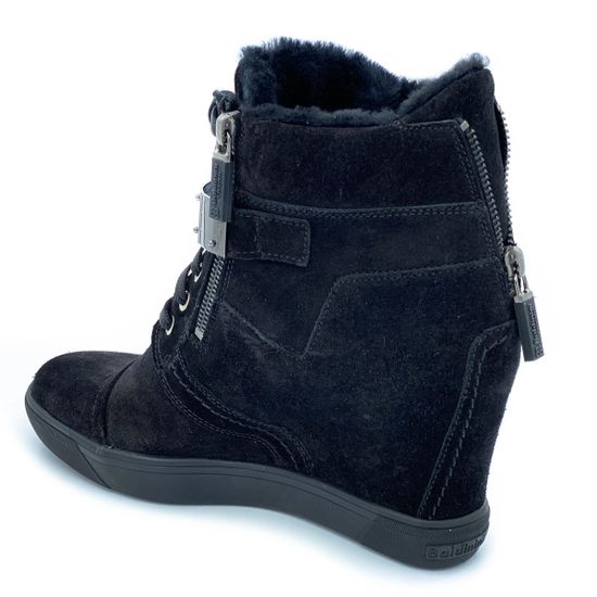 Ботинки Baldinini черные замшевые МЕХ - фото 3, 