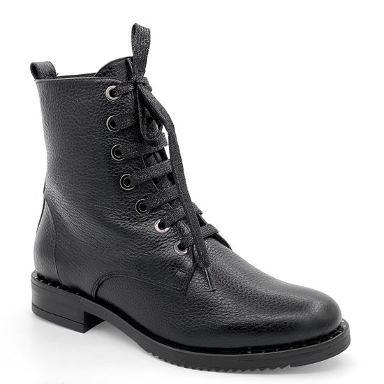 Ботинки Cover черные кожаные МЕХ - фото 2, 