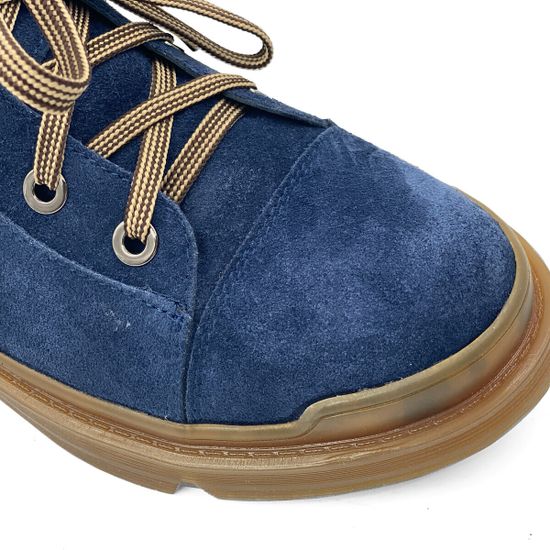 Ботинки CVCover синие замшевые на байке - фото 5, 78226-3 COV