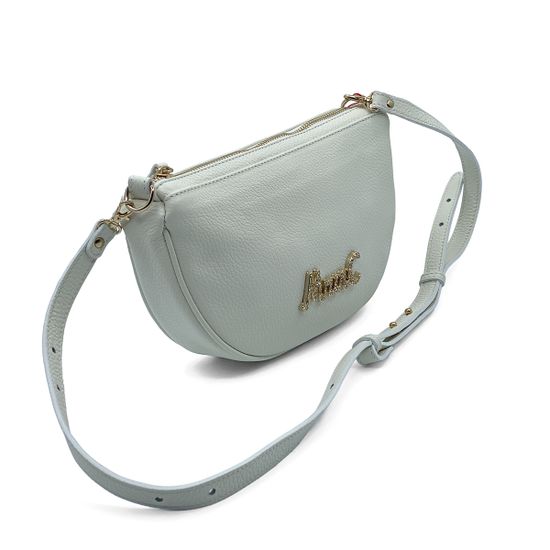 Сумка кросс-боди полумесяц Marina Creazioni белая кожаная - фото 2, B6566 MC BIANCO