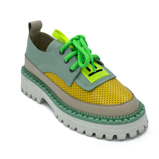 Полуботинки Lab Milano разноцветные кожаные на шнурочках - фото 2, 23090 LAB MULT