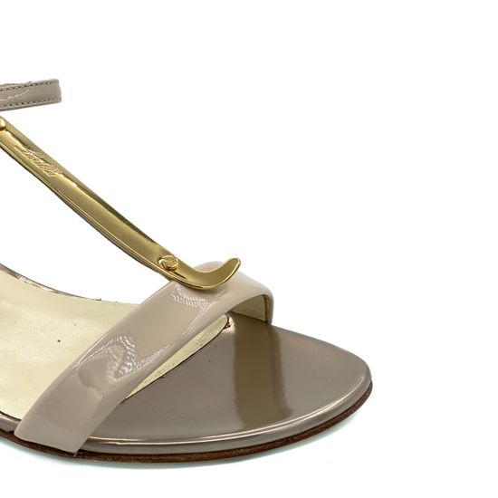 Босоножки Loriblu серые из лакированной кожи - фото 6, 