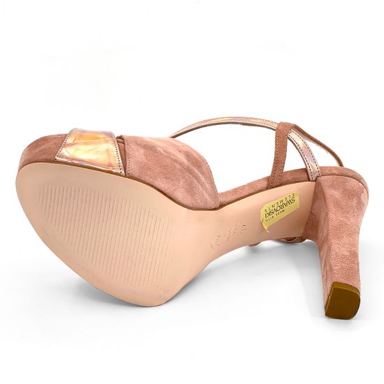 Босоножки Tiffi розово-золотые замшевые с кожаными вставками - фото 4, 558/A TI ORO