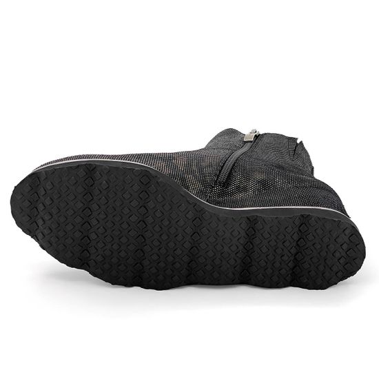 Ботинки Marzetti черно-коричневые замшевые МЕХ с лазерной обработкой - фото 4, 