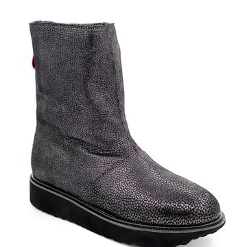 Ботинки Cover антрацит кожаные МЕХ - фото 2, 8091-2 COV