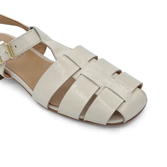 Сандалии MIMMU молочного цвета кожаные лакированные - фото 5, F023K2 MIM MILK