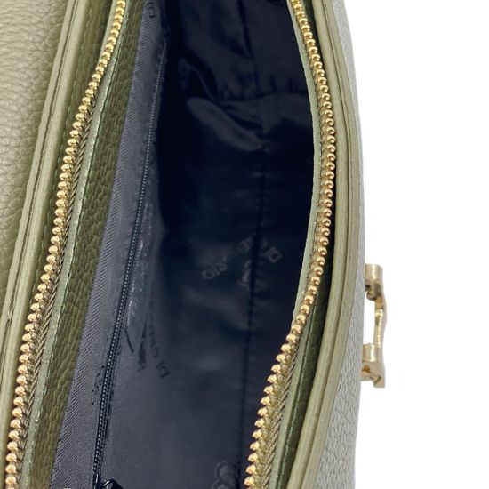 Клатч Di Gregorio зеленый кожаный - фото 4, 