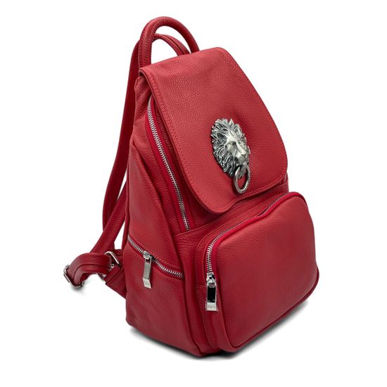 Сумка-рюкзак Renato Angi красная кожаная - фото 2, 