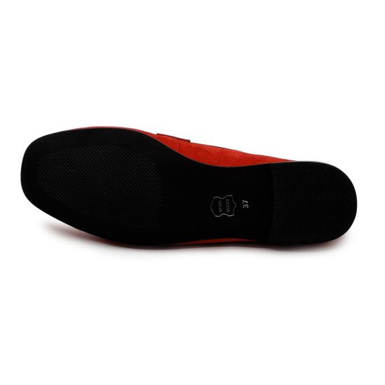 Лоферы CV COVER красные замшевые - фото 4, 9809-03 COV ROSSO