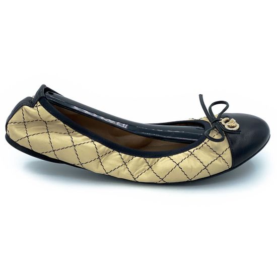 Балетки Giada Gabrielli черно-бежевые кожаные - фото 2, 