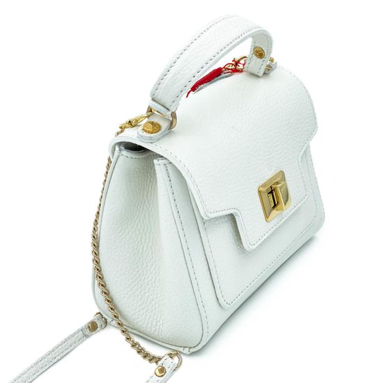 Сумочка Marina Creazioni белая кожаная маленькая - фото 5, 