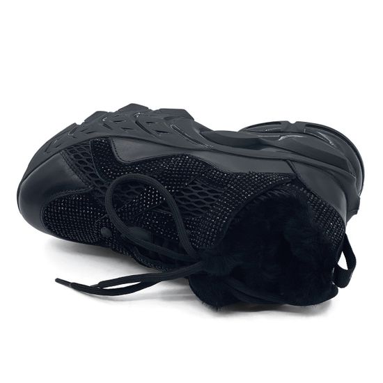 Кроссовки Nila Nila черные кожаные на меху - фото 5, ET119-006M NIL NERO