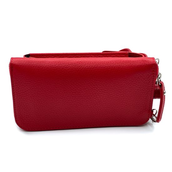 Сумочка Di Gregorio кросс-боди красная кожаная маленькая - фото 10, 