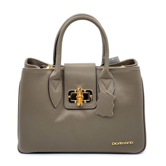 Сумка Di Gregorio бежевая кожаная - фото 1, 