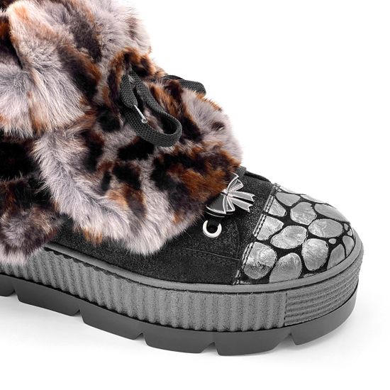 Ботинки Marzetti черные замшевые МЕХ с лазерной обработкой - фото 6, 