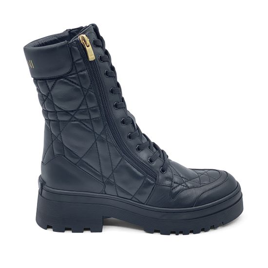 Высокие ботинки Tuffoni черные кожаные стеганные на байке - фото 1, 