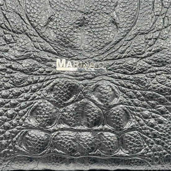 Сумка Marina Creazioni черная кожаная крокодил - фото 4, B7242 MC NERO COCCO