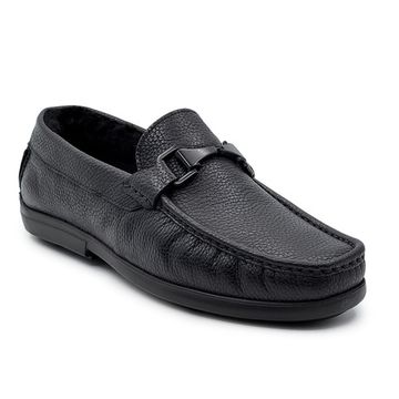 Мокасины Lab Milano черные кожаные на меху - фото 2, 658K8231 LAB