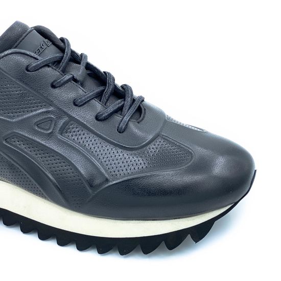 Кроссовки Marcelo Lopez черные кожаные демисезонные - фото 5, 