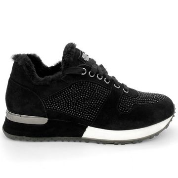 Сникерсы Gianni Renzi черные замшевые МЕХ - фото 1, RA1172D GR