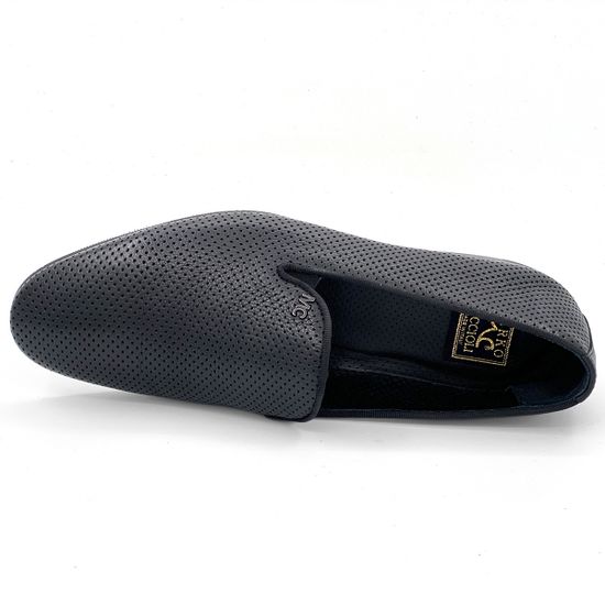 Лоферы Mirko Ciccioli кожаные черные с перфорацией - фото 5, 