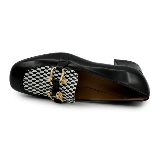 Лоферы Tiffi черно-белые кожаные демисезонные - фото 5, TF63/30 TI NERO