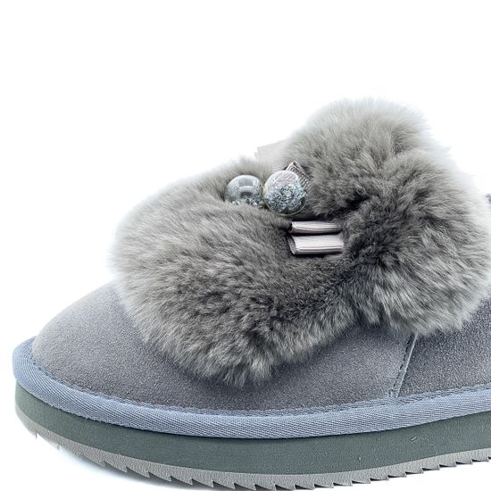 Полуботинки Lab Milano серые замшевые МЕХ - фото 6, M12208 LAB