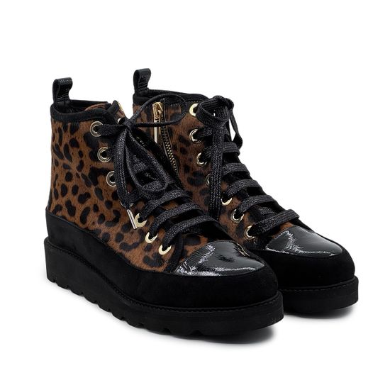 Ботинки Giorgio Brato Zamponi черные кожа/лак с леопардовым принтом на меху - фото 8, 8392 GB