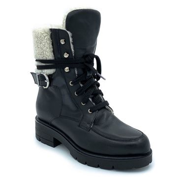 Ботинки Tiffi черные кожаные МЕХ - фото 2, A361RM TI