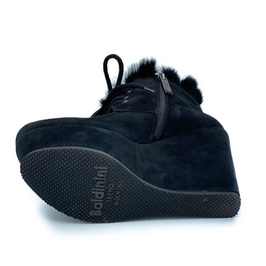 Ботильоны Baldinini черные замшевые МЕХ - фото 4, 