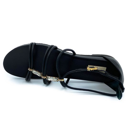 Босоножки Baldinini черные кожаные - фото 4, 