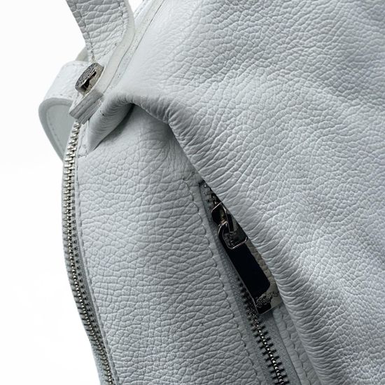 Сумка-рюкзак Renato Angi белая кожаная - фото 5, 