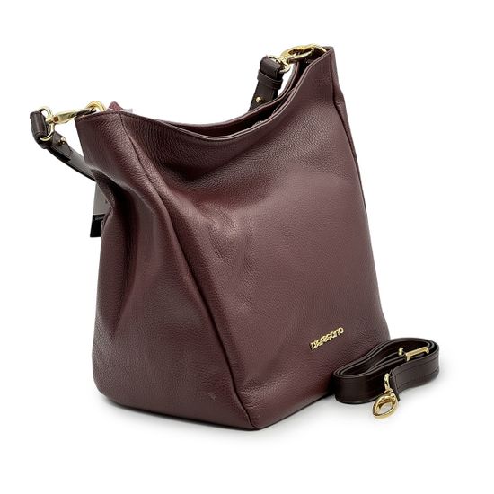 Сумка Di Gregorio бордовая кожаная - фото 2, 1983 DG BORDEAUX