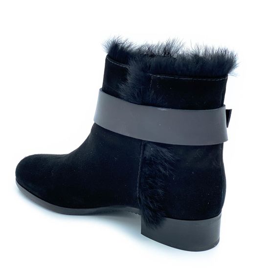 Ботинки Baldinini черные замшевые МЕХ - фото 3, 