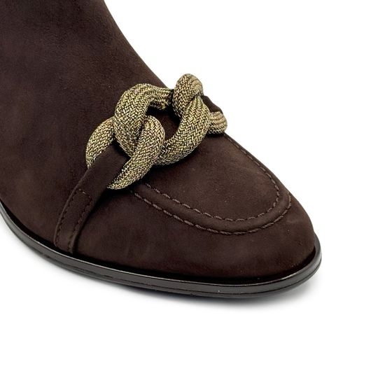 Ботильоны Ilasio Reanzoni коричневые замшевые на байке - фото 6, 4351 IR MORO