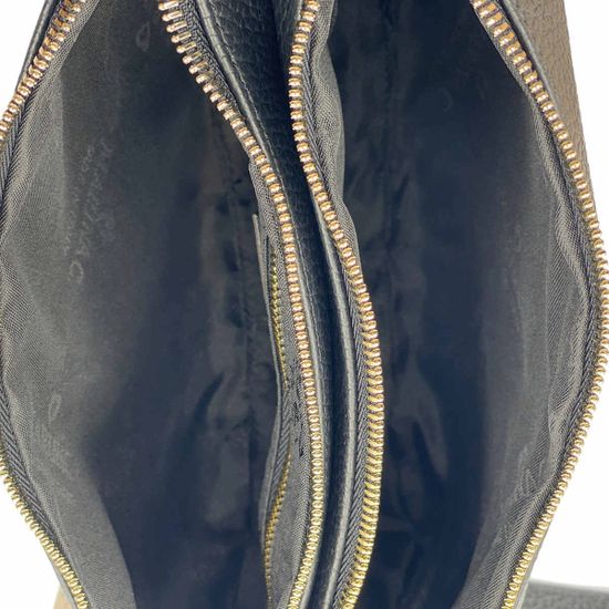 Сумка-Клатч сдвоенный Marina Creazioni черная кожаная - фото 5, 