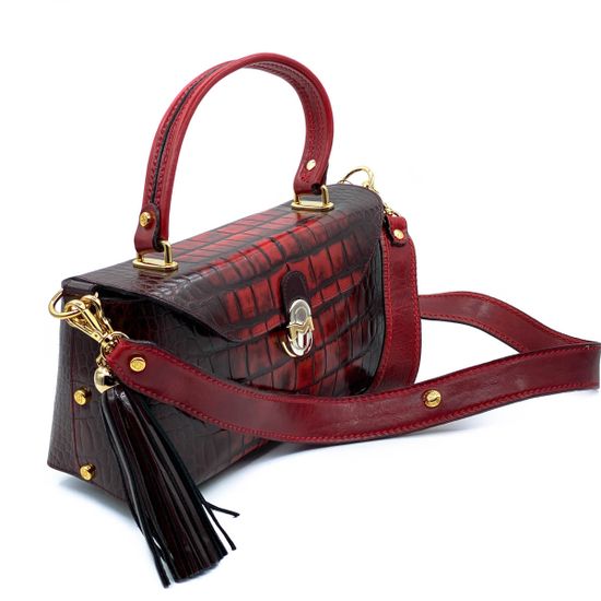 Сумка Marino Orlandi красная кожаная - фото 2, 