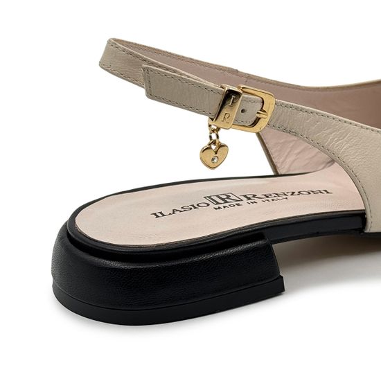 Туфли женские Ilasio Renzoni кожаные бежевые/черные - фото 7, 8078 IR