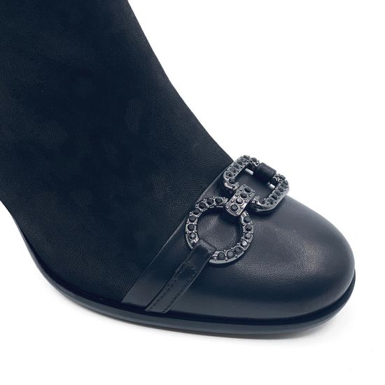 Ботильоны Ilasio Renzoni черные замша/кожа на байке - фото 6, 6615 IR NERO