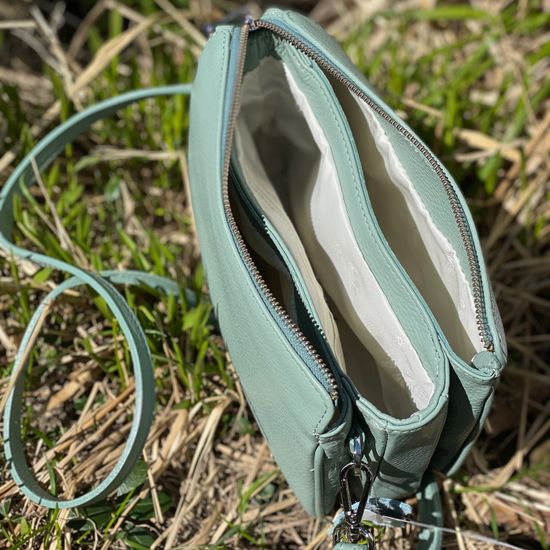 Клатч Di Gregorio бирюзовый кожаный - фото 5, 