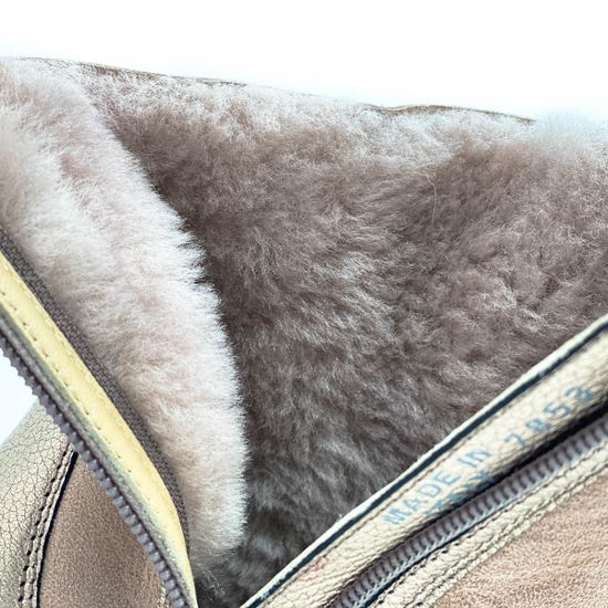 Ботинки Marzetti розово-бронзовые кожаные МЕХ - фото 6, 7853MD03 MZ