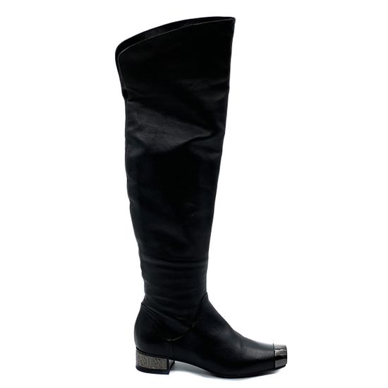 Ботфорты Renzi черные кожаные байка - фото 1, 